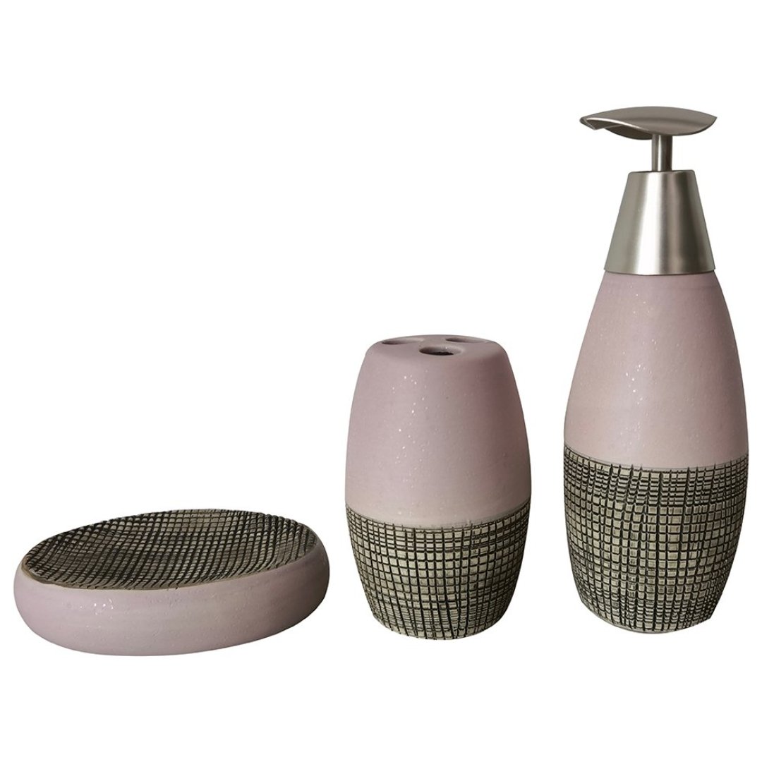 Imagem ilustrativa para Jogo de 3 peças para banheiro em dolomita 280ml cor lilás