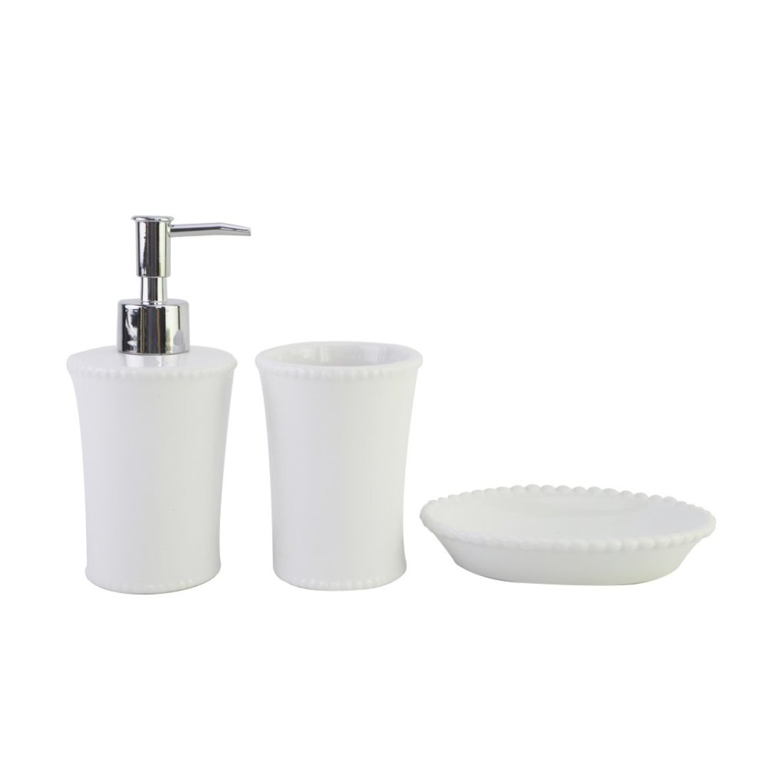 Fotografia para o produto Jogo de 3 peças para banheiro Toilet em dolomita 320ml cor branca