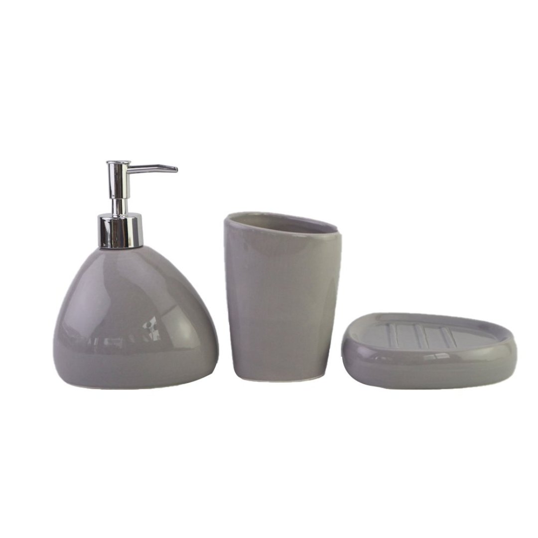 Fotografia para o produto Jogo de 3 peças para banheiro Toilet em dolomita 320ml cor taupe