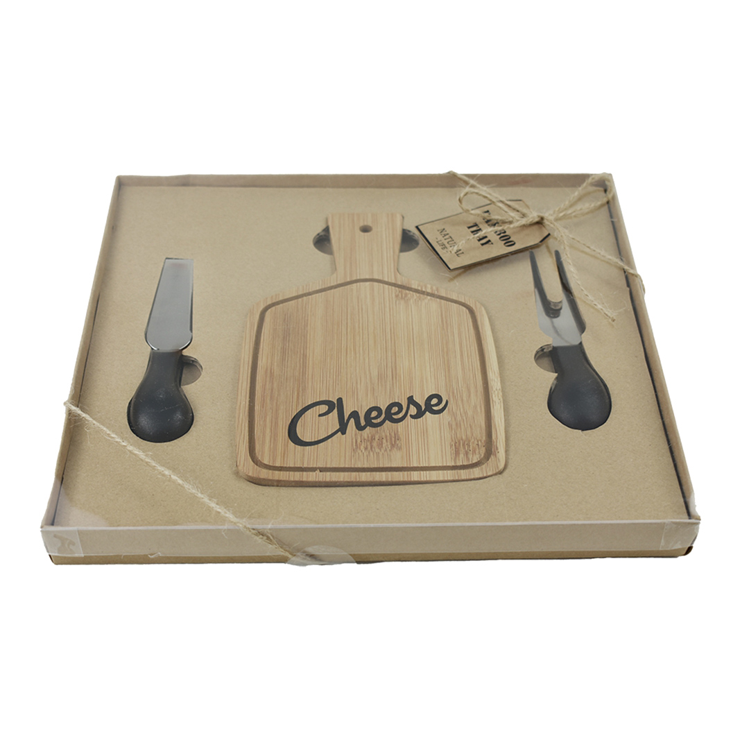 Imagem ilustrativa para Jogo de 3 peças para queijo em bambu P24xL25,5xA2,5cm