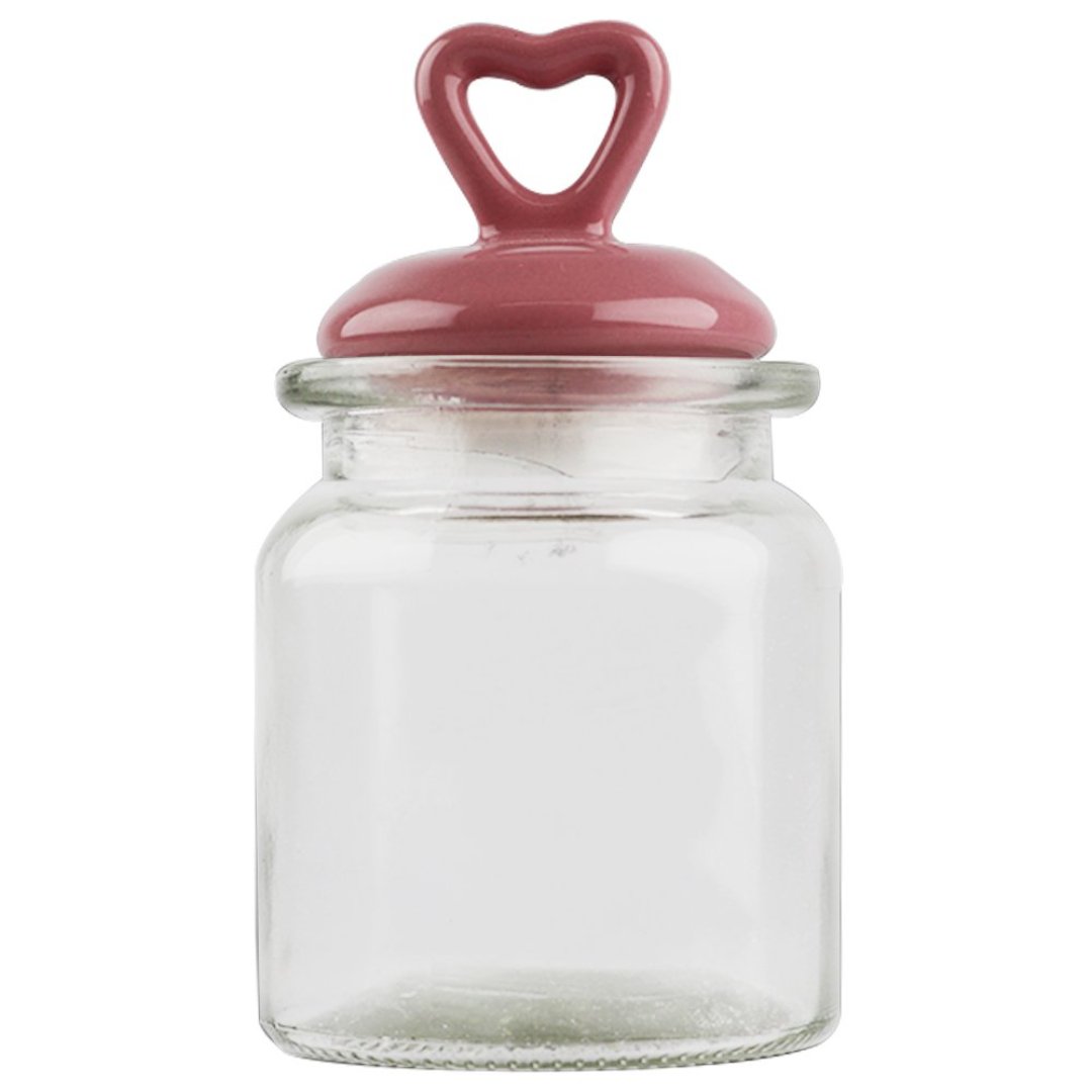 Fotografia para o produto Jogo de 3 porta mantimentos em vidro com tampa em cerâmica 250ml 08xA13,5cm