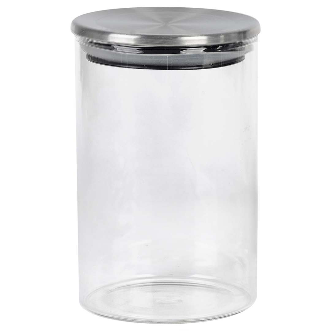 Fotografia para o produto Jogo de 3 porta mantimentos redondos em vidro borossilicato com tampa prata 600ml/1L/1,5L