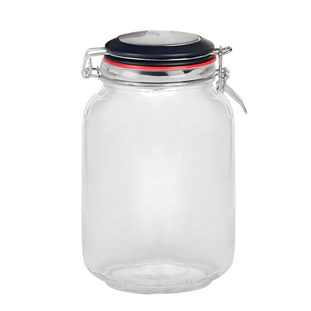 Fotografia para o produto Jogo de 3 porta mantimentos redondos em vidro liso 800ml/1L/1,5L