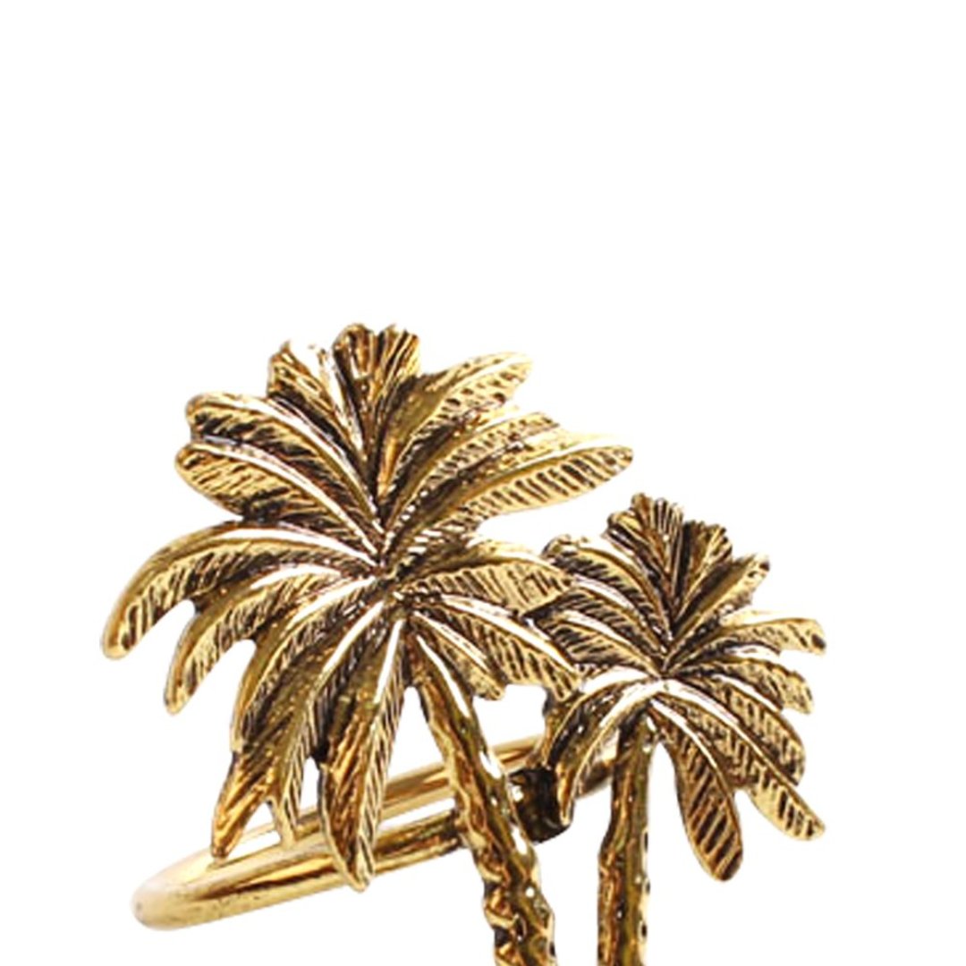 Fotografia para o produto Jogo de 4 anéis Coqueiro para guardanapo em metal 04xA4cm cor dourada