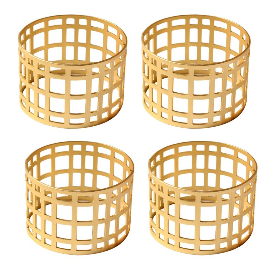 Fotografia para o produto Jogo de 4 aneis Geometrico para guardanapo em ferro D4,5xA3cm