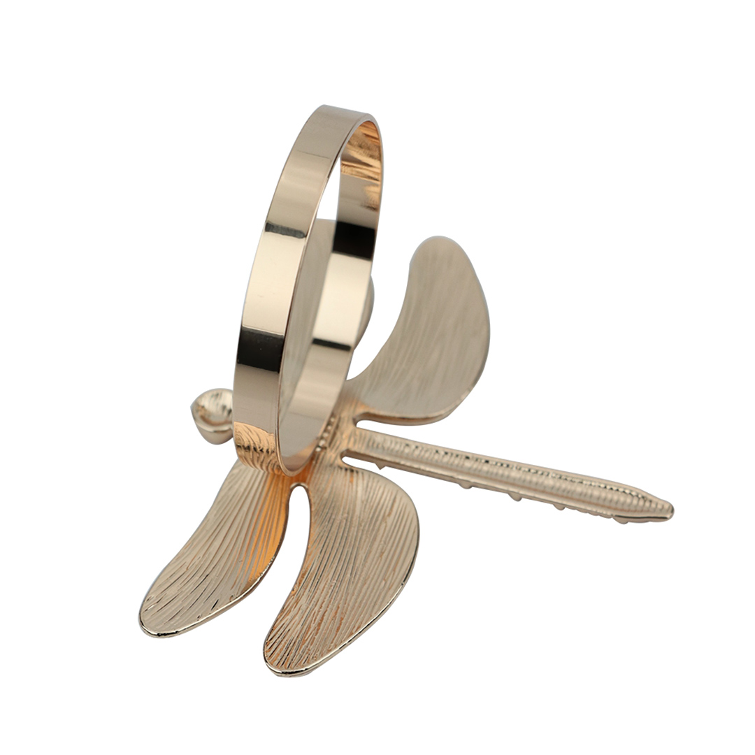 Fotografia para o produto Jogo de 4 anéis Libélula para guardanapo em zinco 07xA4.4cm