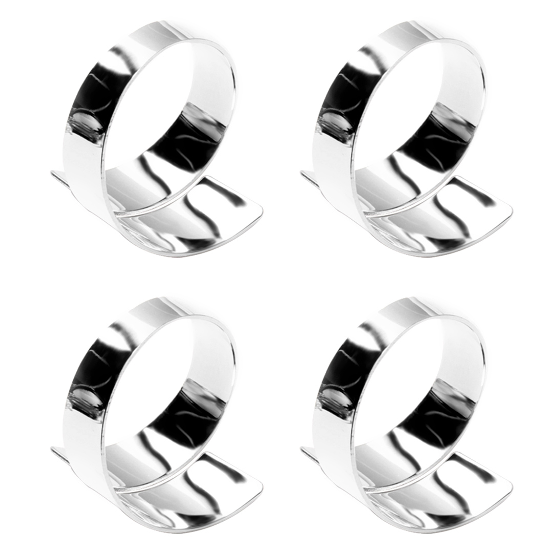 Imagem ilustrativa para Jogo de 4 anéis para guardanapo em ferro 4,5xA3,7cm cor prata