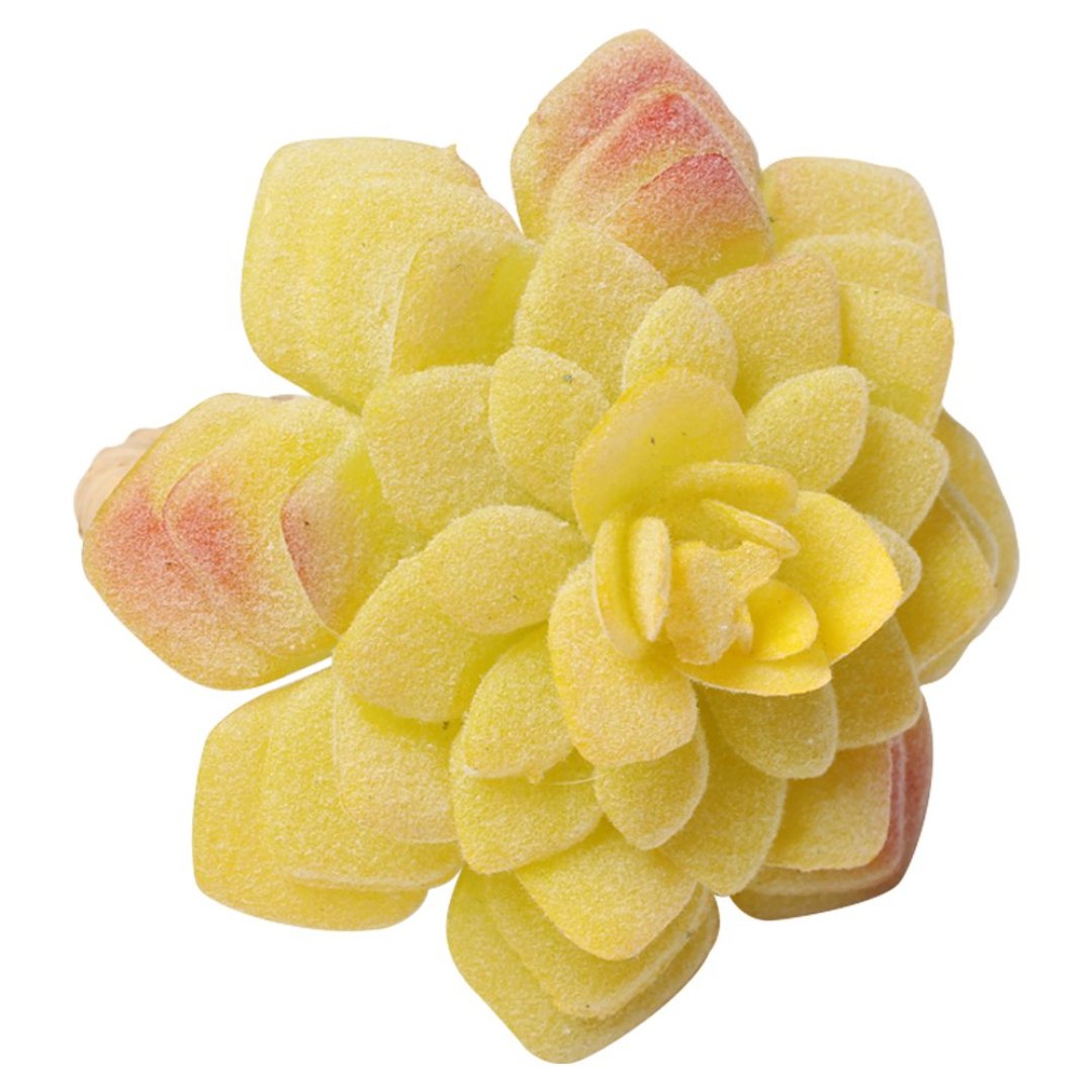 Fotografia para o produto Jogo de 4 anéis Suculenta para guardanapo em plástico 07xA8cm cor amarela