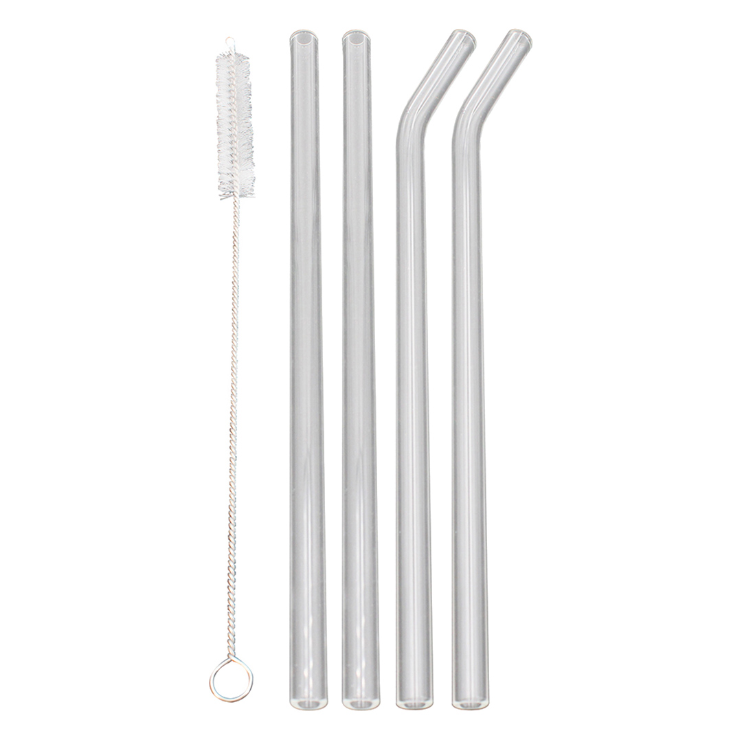 Imagem ilustrativa para Jogo de 4 canudos em vidro borossilicato e 1 escova A20cm
