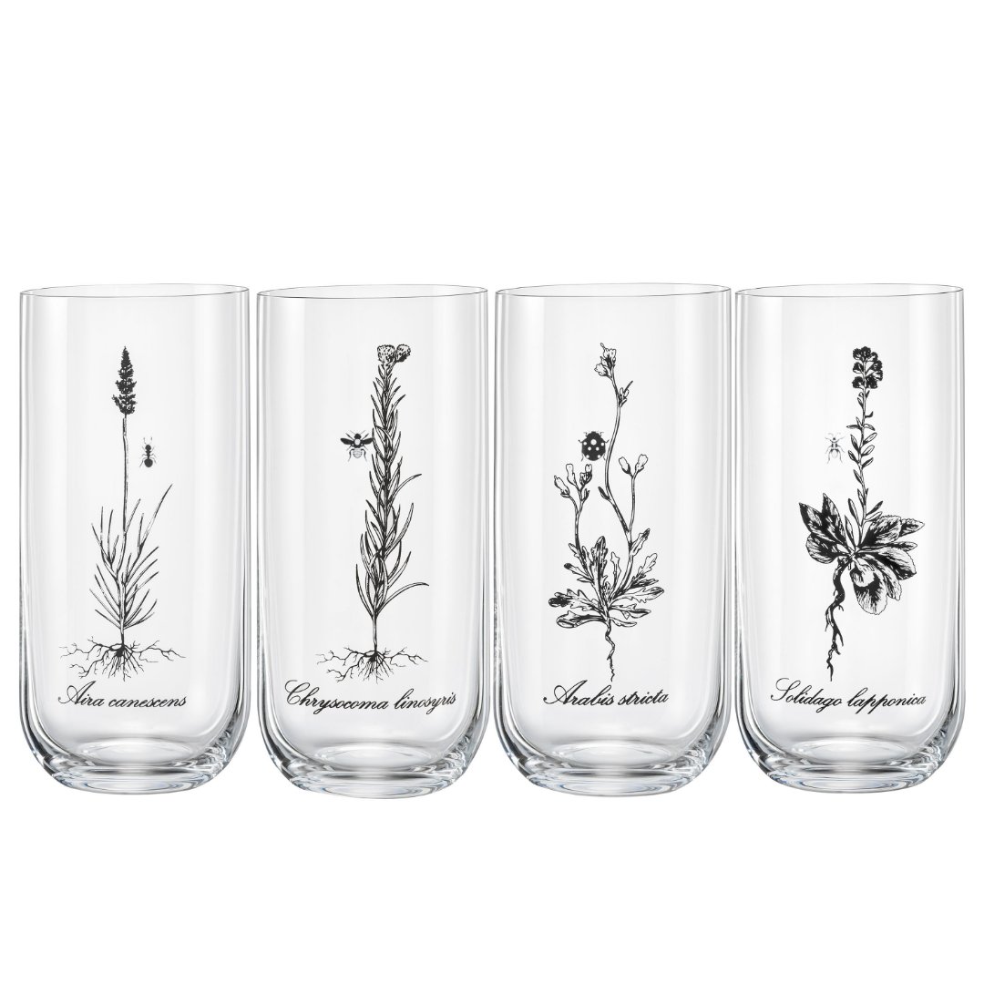 Imagem ilustrativa para Jogo de 4 copos altos em cristal ecológico 440ml A15,2cm sortidos