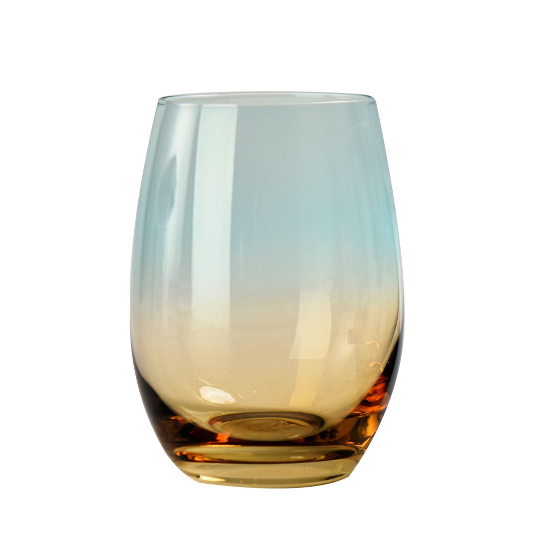 Fotografia para o produto Jogo de 4 copos em vidro 510ml A12,2cm cor azul/ambar