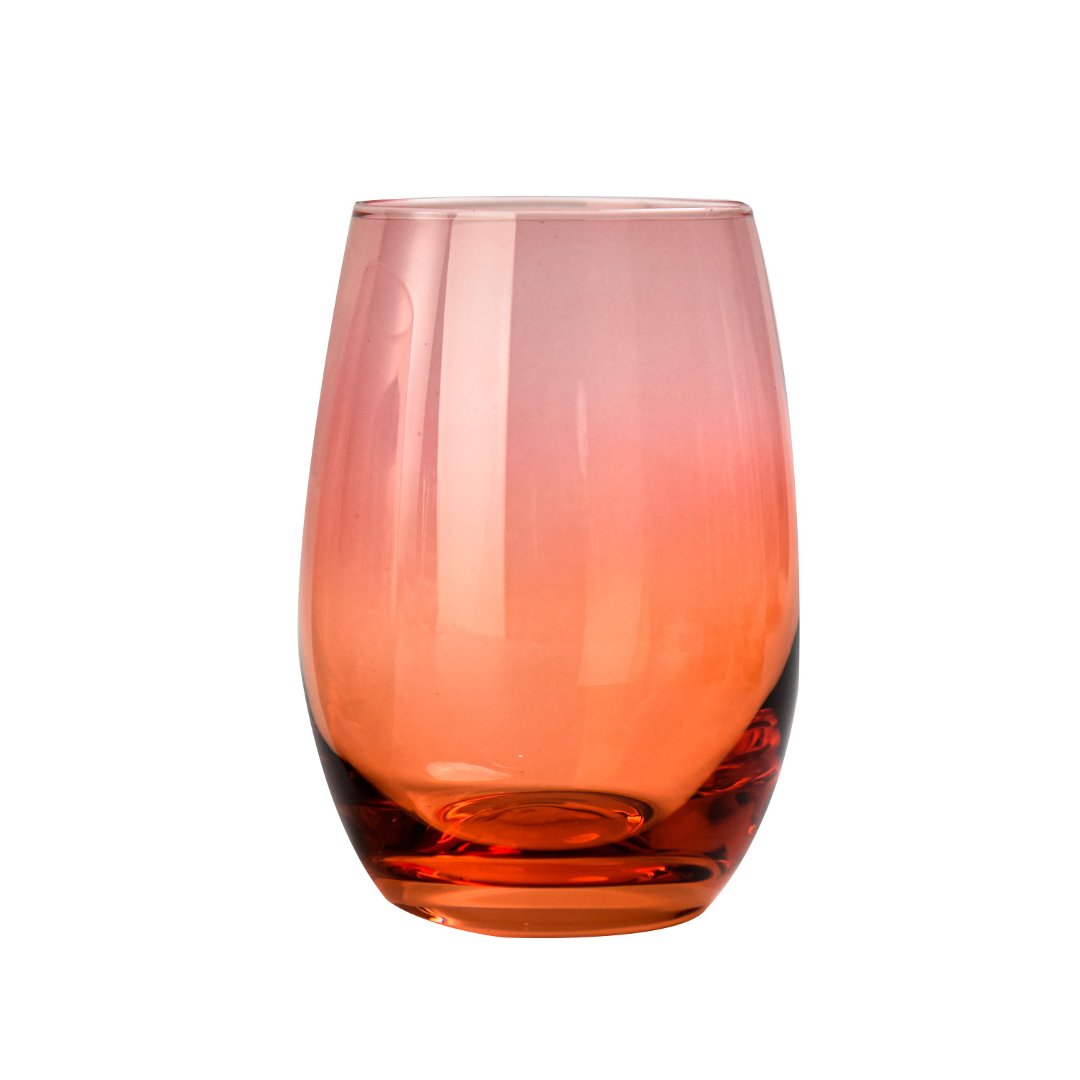 Imagem ilustrativa para Jogo de 4 copos em vidro 510ml A12,2cm laranja/rosa