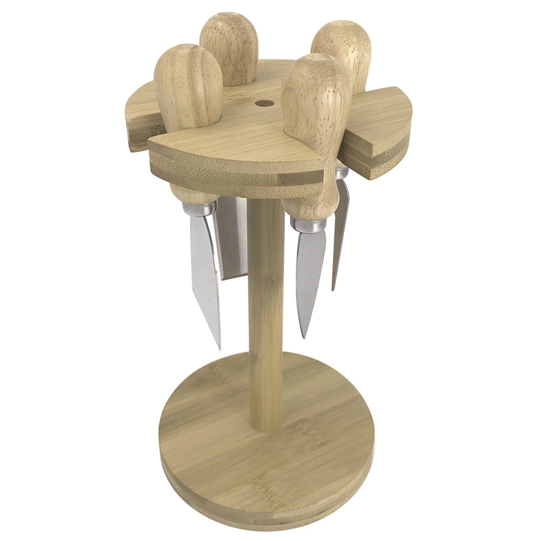 Fotografia para o produto Jogo de 4 facas com suporte em bambu Fotografia para o produto Jogo de 4 facas com suporte em bambu
