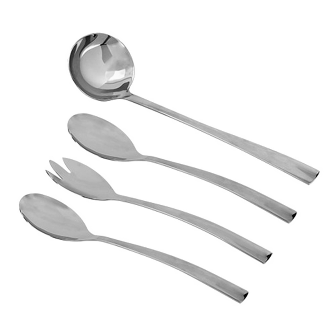 Imagem ilustrativa para Jogo de 4 peças para servir em aço inox com caixa Black Lux