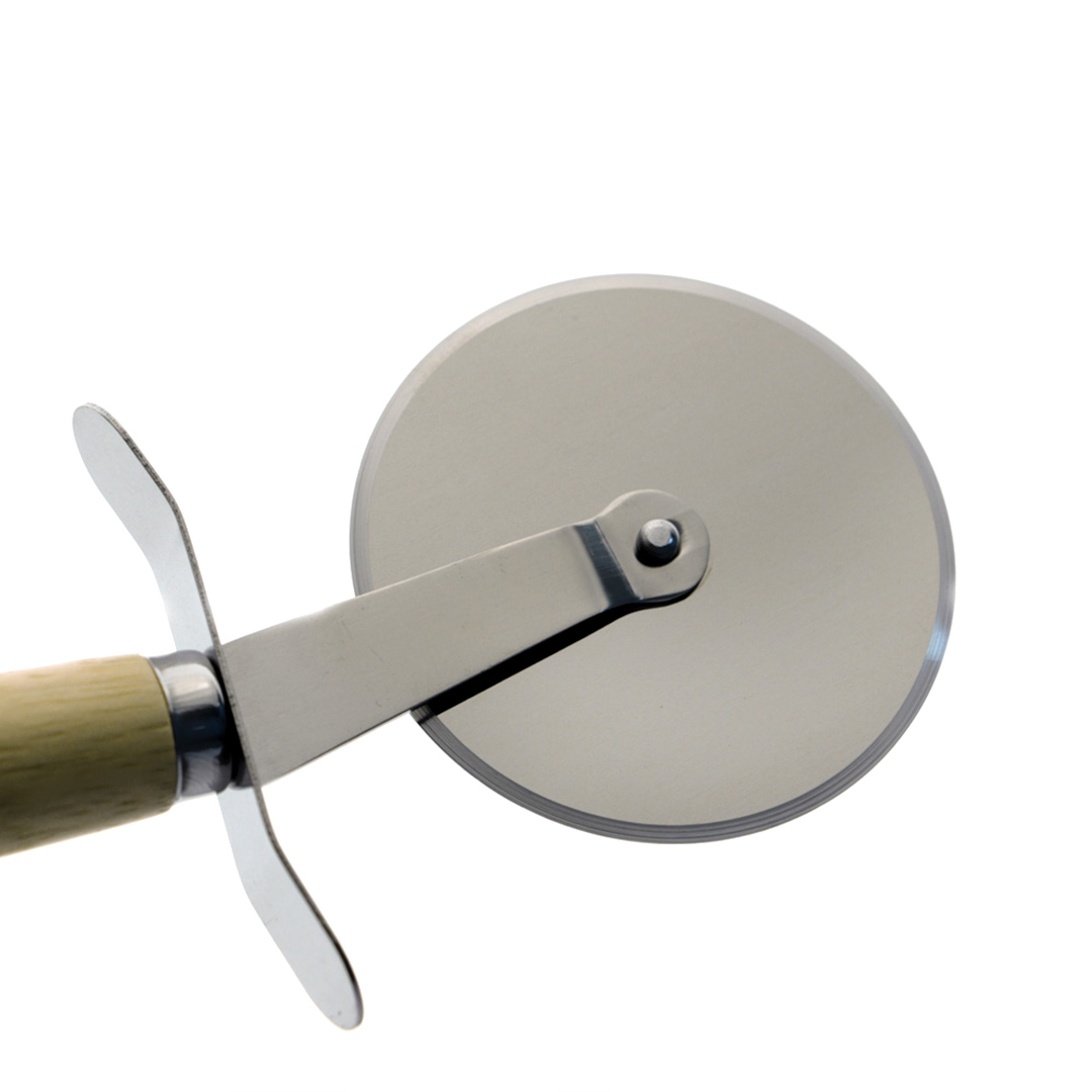 Fotografia para o produto Jogo de 4 peças para pizza com base de cerâmica e aço inox 038cm