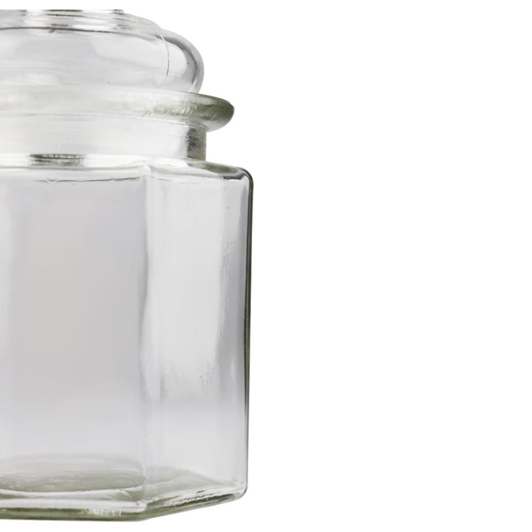 Fotografia para o produto Jogo de 4 porta mantimentos em vidro com tampa 300ml 08xA10,4cm