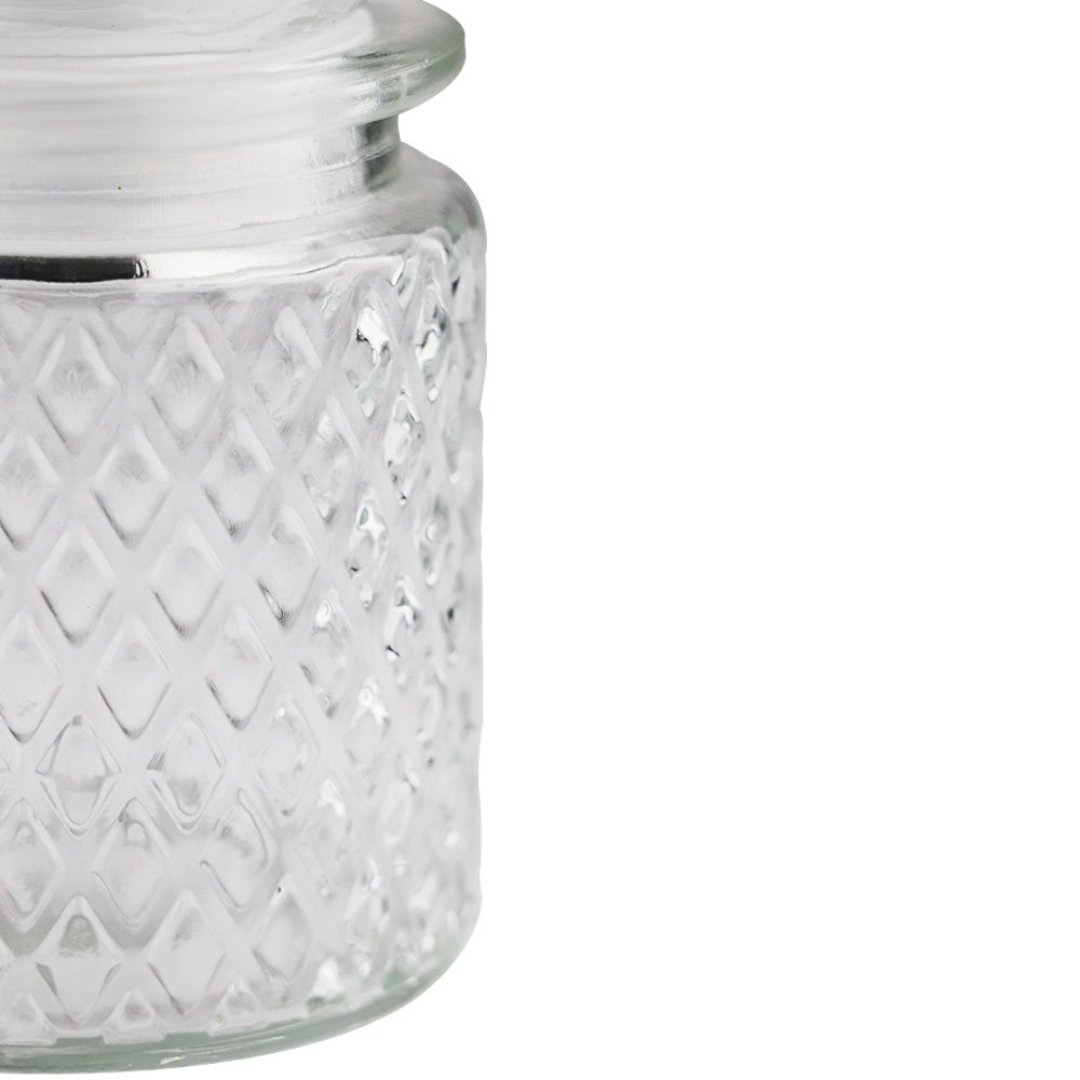 Fotografia para o produto Jogo de 4 porta mantimentos em vidro com tampa 300ml 08xA10,4cm