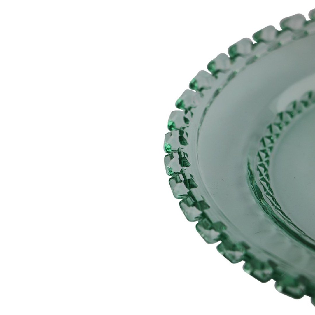 Fotografia para o produto Jogo de 4 pratos para sobremesa em cristal 019cm cor verde