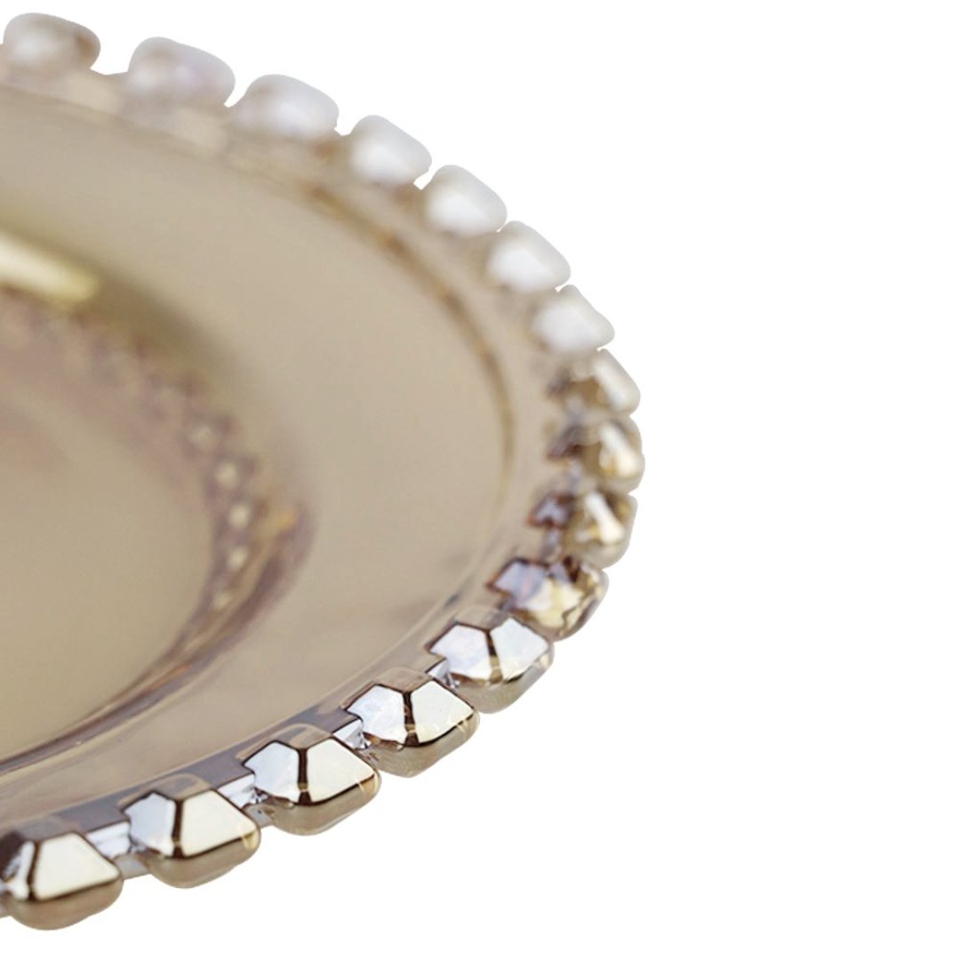 Fotografia para o produto Jogo de 4 pratos para sobremesa em cristal 019cm cor âmbar luster