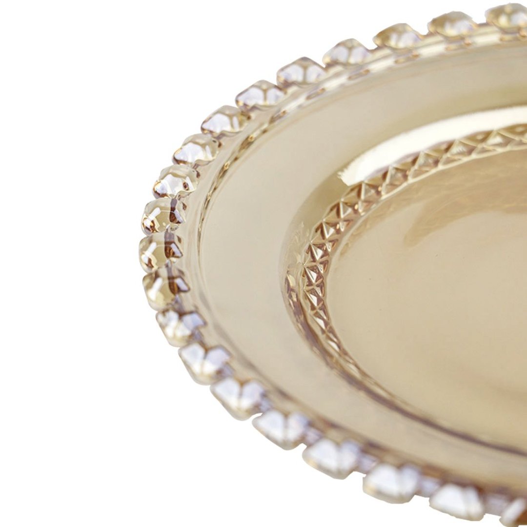 Fotografia para o produto Jogo de 4 pratos para sobremesa em cristal 019cm cor âmbar luster