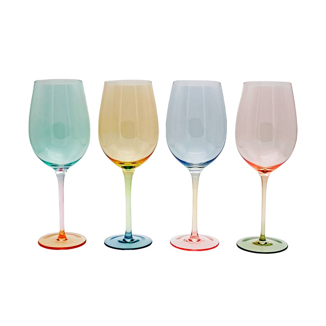 Fotografia para o produto Jogo de 4 taças para vinho em vidro 550ml A25cm colorido