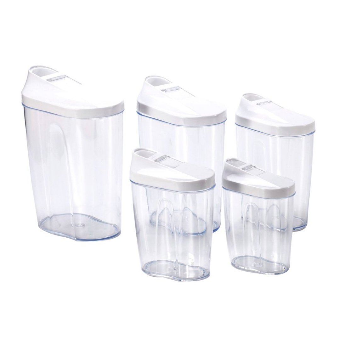 Fotografia para o produto Jogo de 5 porta mantimentos Easy Kitchen em plastico 0,2L / 0,5L / 0,7L / 1L / 1,5L