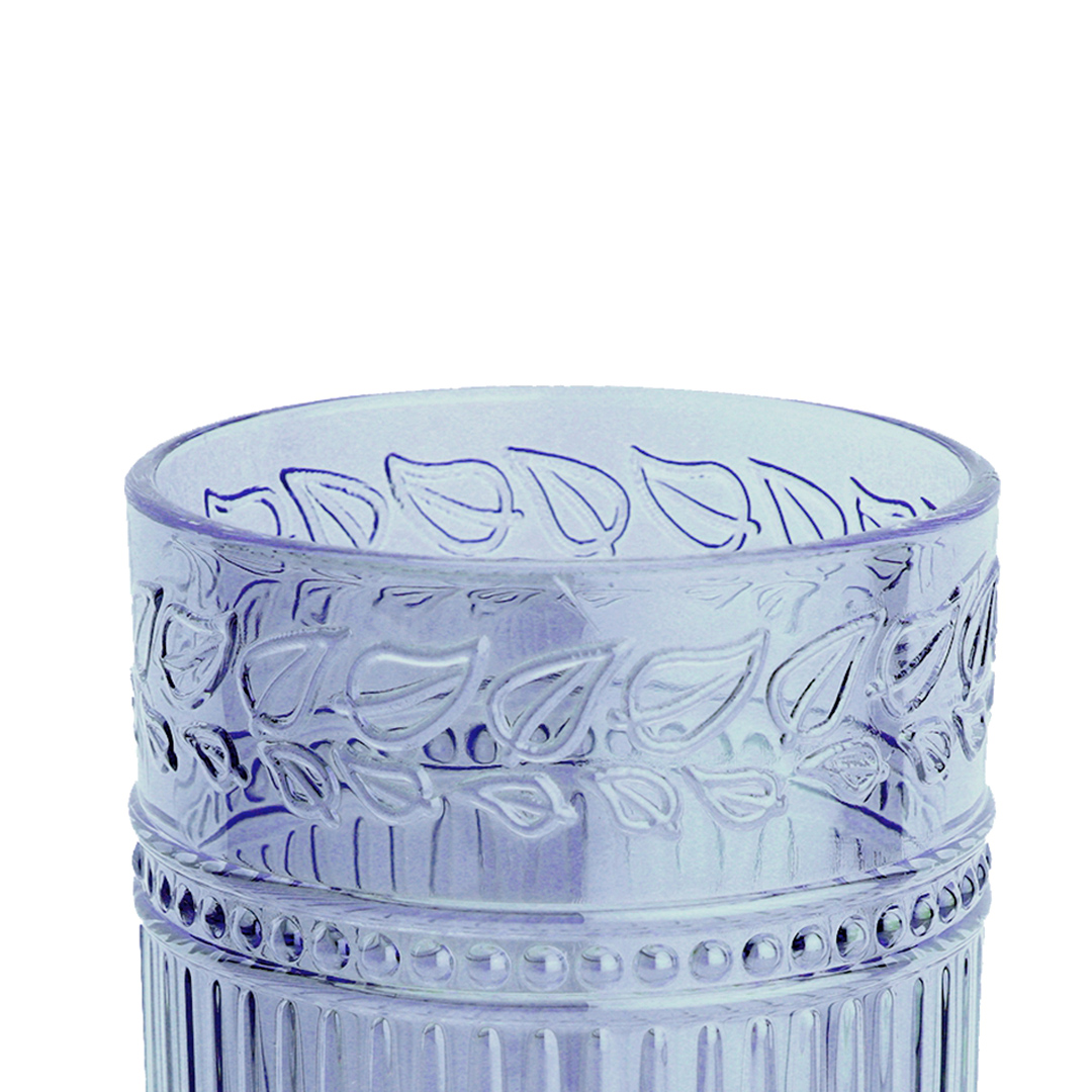 Fotografia para o produto Jogo de 6 copos baixos em vidro 320ml A9cm cor azul luster