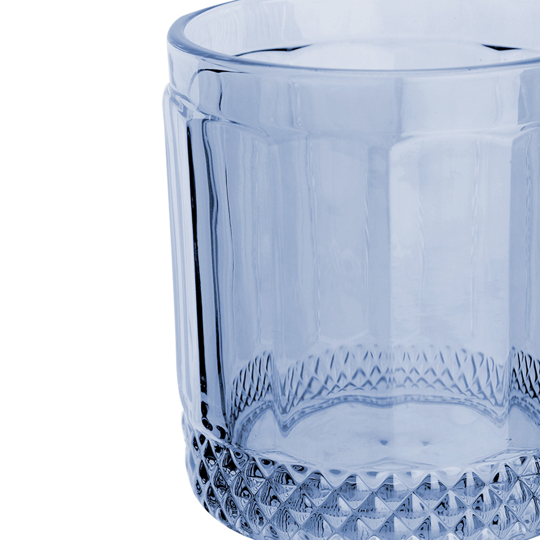 Fotografia para o produto Jogo de 6 copos baixos em vidro 320ml A9cm cor azul luster