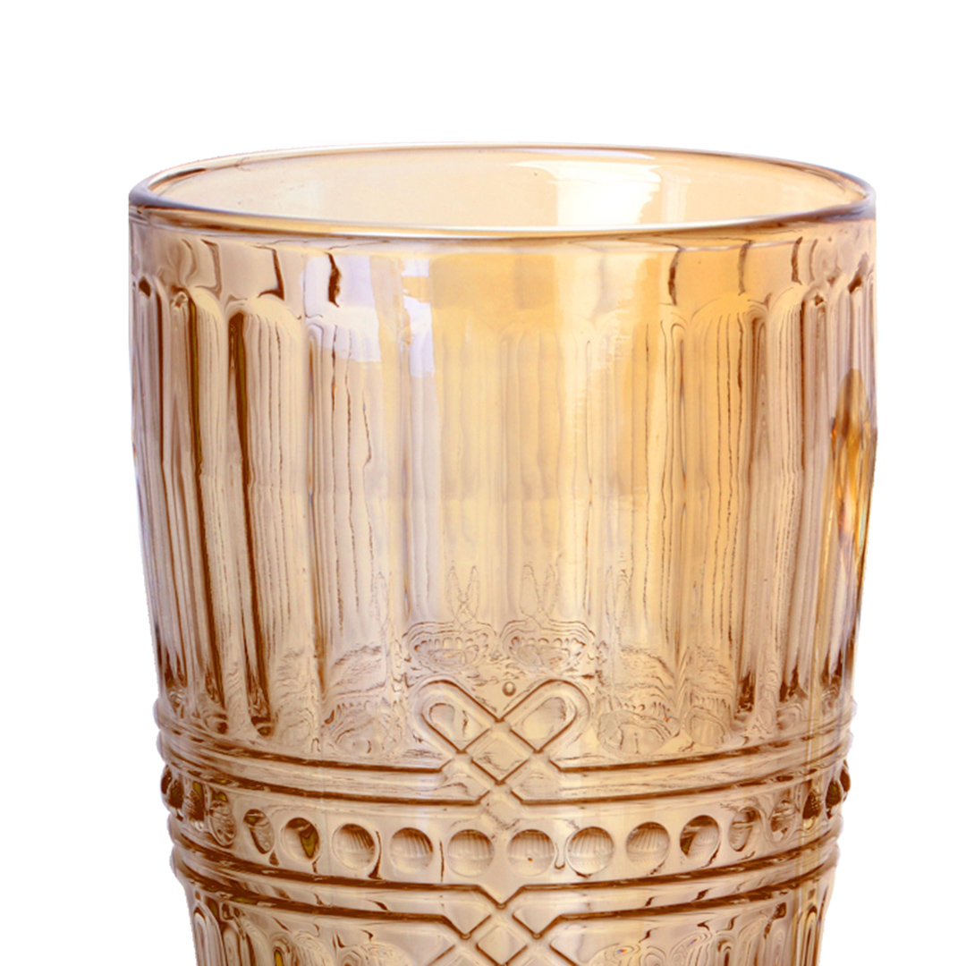 Fotografia para o produto Jogo de 6 copos em vidro 355ml A13cm cor âmbar luster