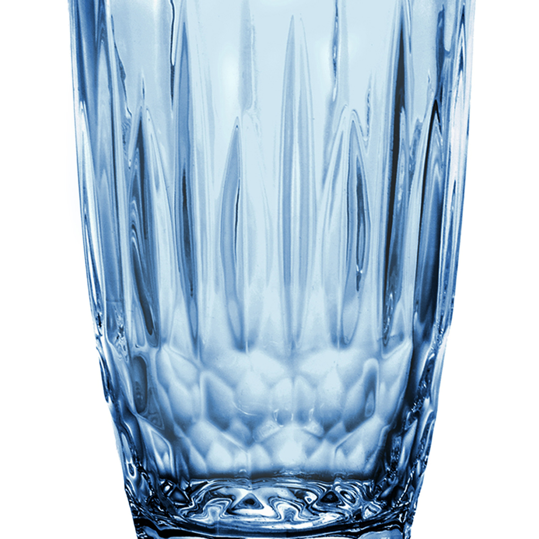 Fotografia para o produto Jogo de 6 copos em vidro 355ml A13cm cor azul luster