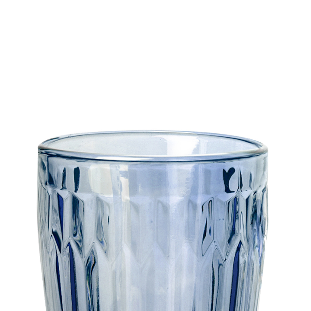 Fotografia para o produto Jogo de 6 copos em vidro 355ml A13cm cor azul luster