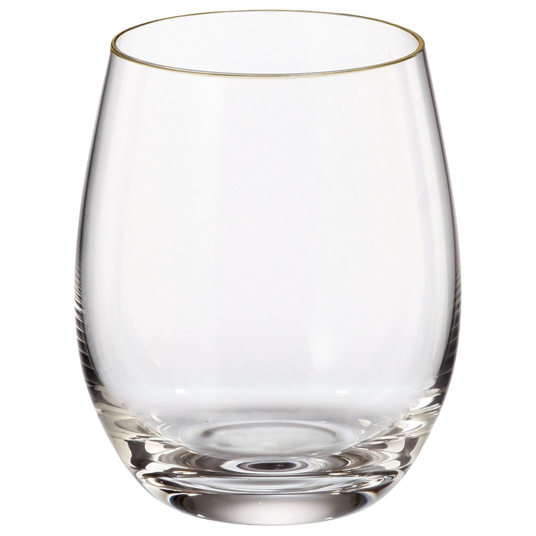 Imagem ilustrativa para Jogo de 6 copos para whisky em cristal ecológico gold rim 410ml A10,5cm