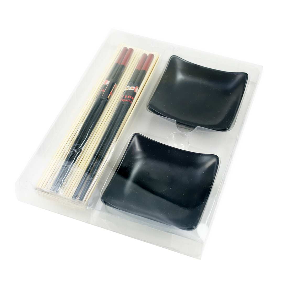 Imagem ilustrativa para Jogo de 6 peças para sushi em bambu com caixa em pvc