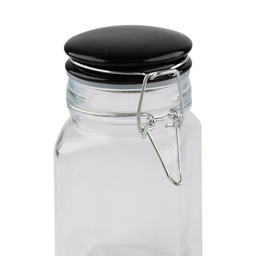 Fotografia para o produto Jogo de 6 porta mantimentos em vidro com tampa colorida e trava 250ml 06,5xA12cm