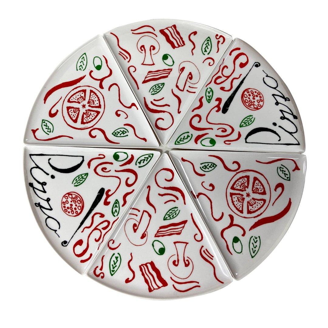 Imagem ilustrativa para Jogo de 6 pratos para pizza em melamina D45,5xA1cm