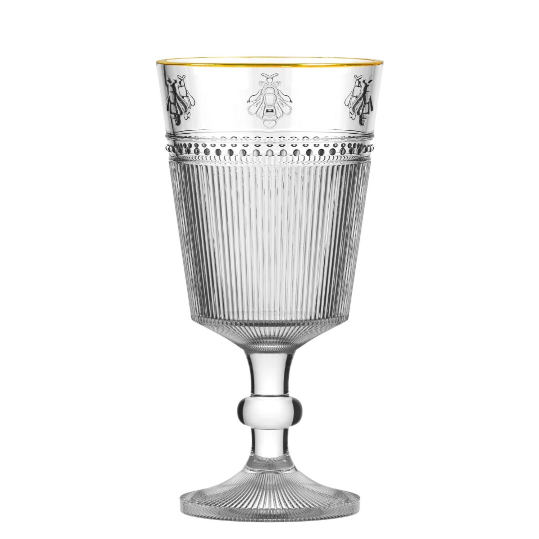 Imagem ilustrativa para Jogo de 6 taças Abelha em cristal ecológico gold rim 325ml A17cm