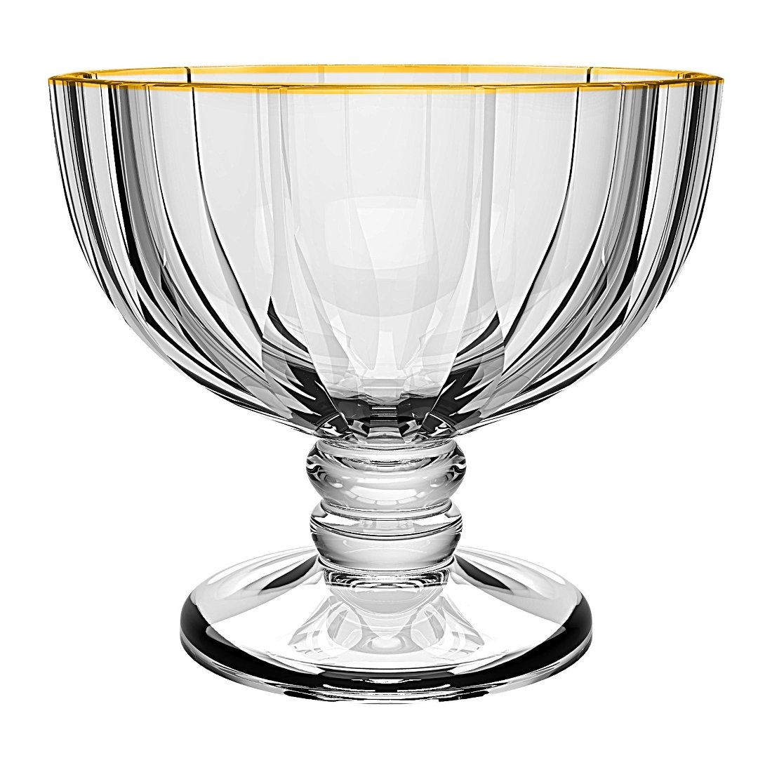 Fotografia para o produto Jogo de 6 taças de sobremesa Refinatto em vidro com borda dourada 350ml A10cm