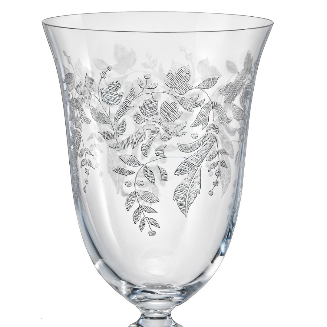 Fotografia para o produto Jogo de 6 taças para água decorada em cristal ecológico 350ml A22cm