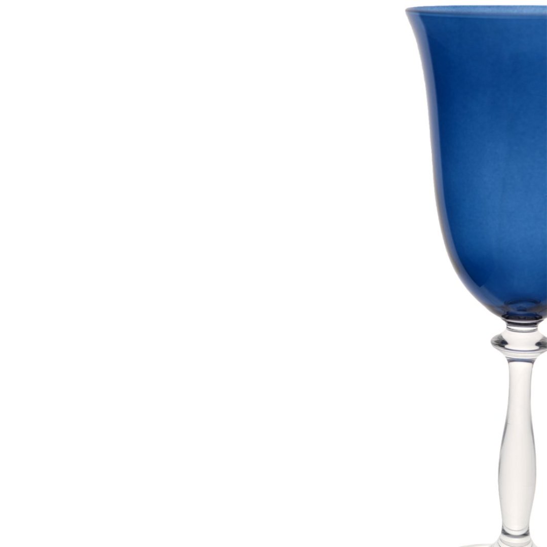 Fotografia para o produto Jogo de 6 taças para água colorida em cristal ecológico 350ml A22cm cor azul