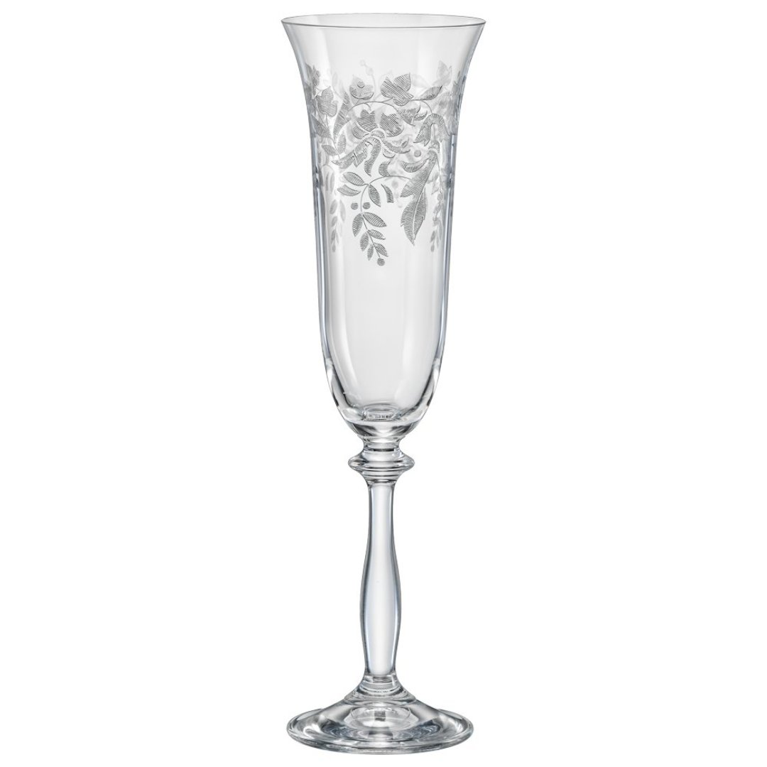 Fotografia para o produto Jogo de 6 taças para champanhe decorada em cristal ecológico 190ml A24,5cm