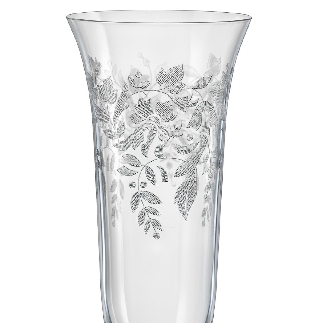 Fotografia para o produto Jogo de 6 taças para champanhe decorada em cristal ecológico 190ml A24,5cm