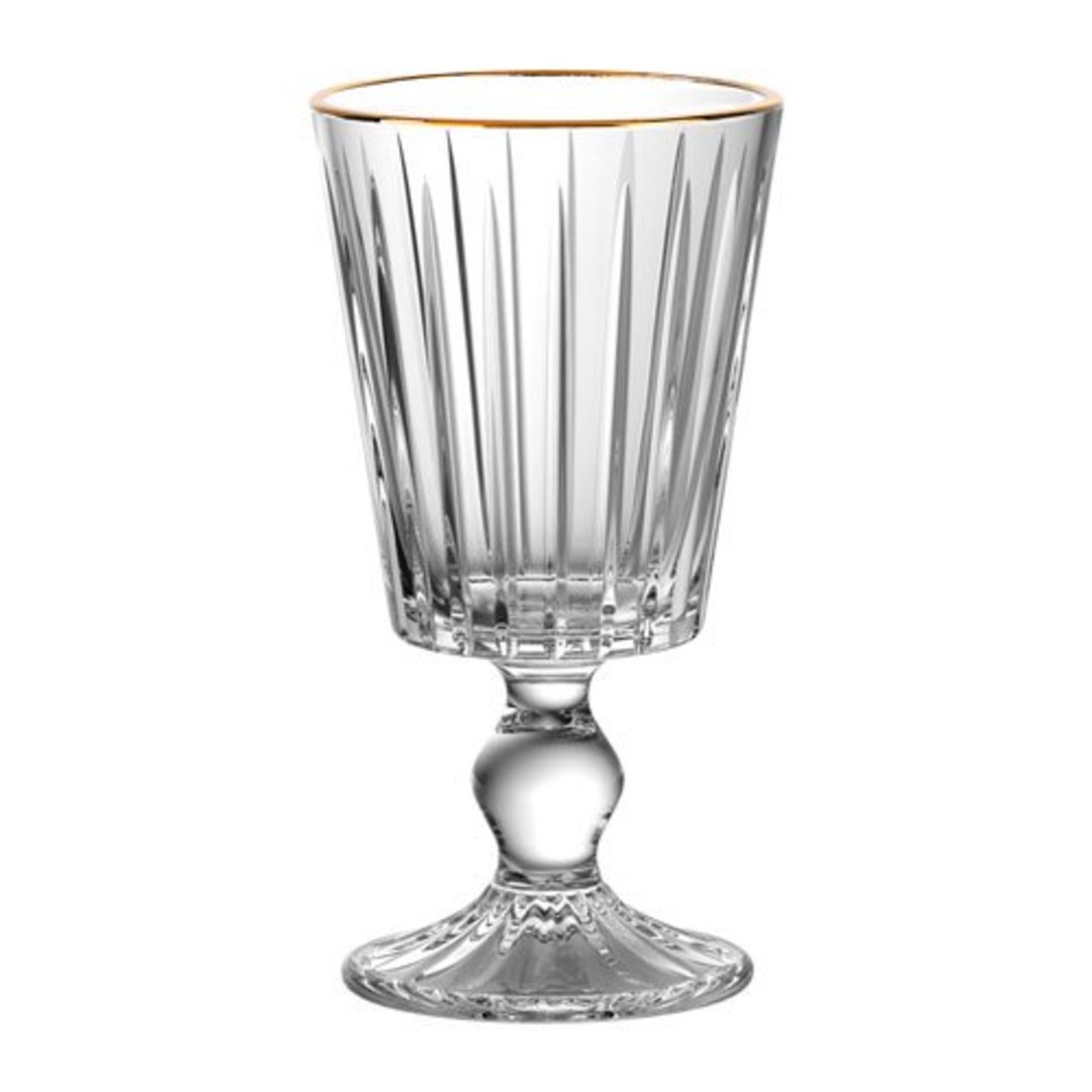 Fotografia para o produto Jogo de 6 taças em cristal ecológico com borda dourada 330ml A16,9cm