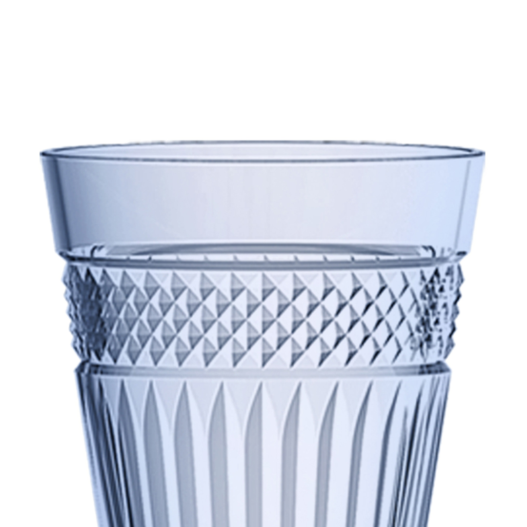 Fotografia para o produto Jogo de 6 taças em vidro 330ml A15cm cor azul luster