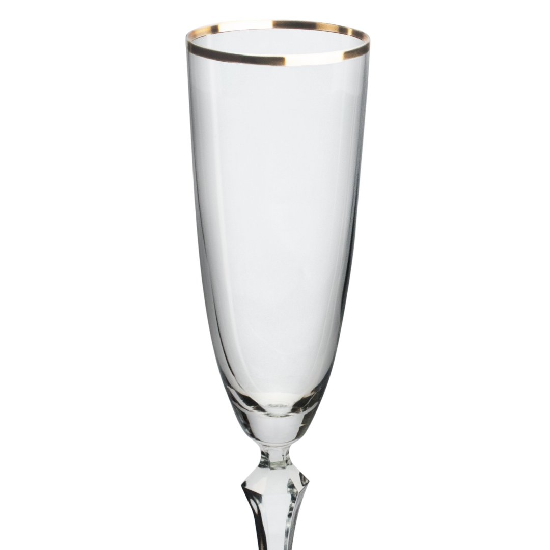 Fotografia para o produto Jogo de 6 taças gold rim para champanhe em cristal ecológico 200ml A25cm