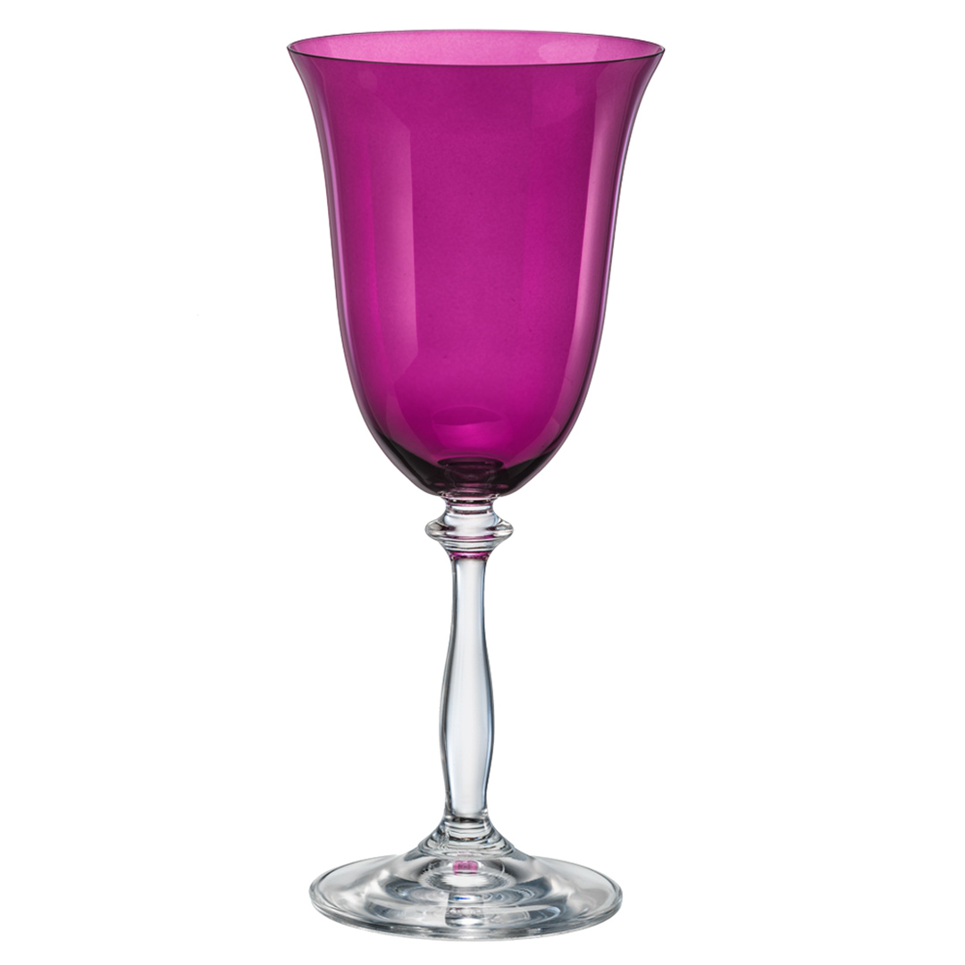 Fotografia para o produto Jogo de 6 taças para água colorida em cristal ecológico 350ml A22cm cor violeta