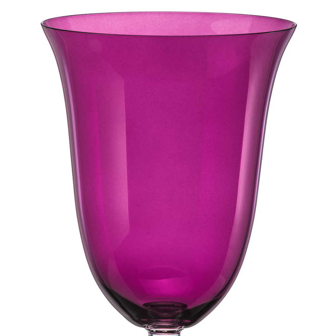 Fotografia para o produto Jogo de 6 taças para água colorida em cristal ecológico 350ml A22cm cor violeta