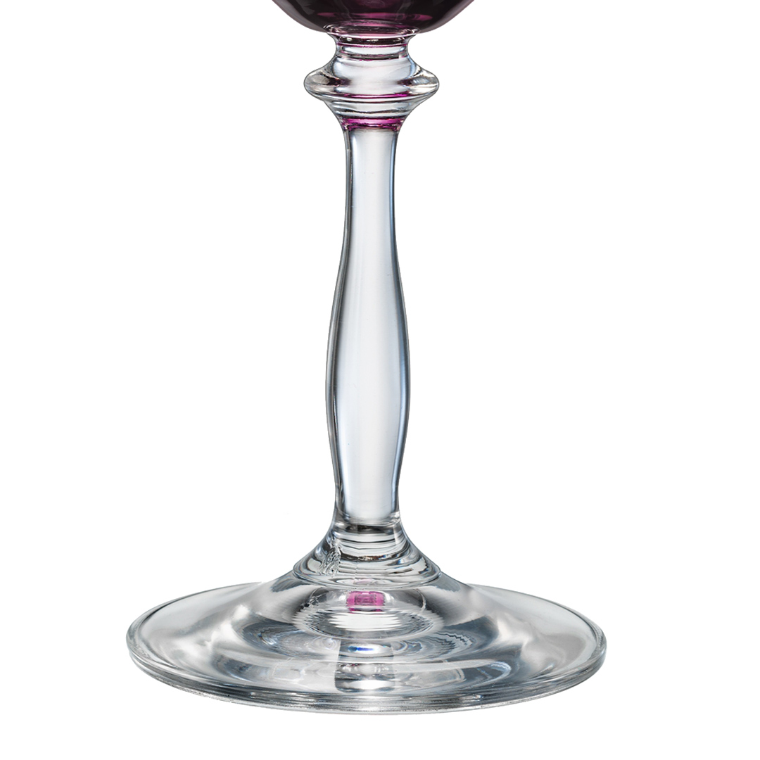 Fotografia para o produto Jogo de 6 taças para água colorida em cristal ecológico 350ml A22cm cor violeta