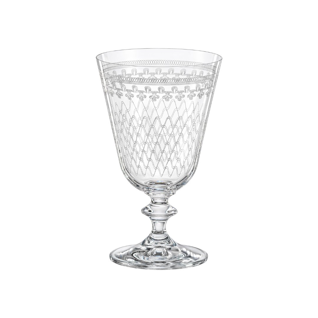 Fotografia para o produto Jogo de 6 taças para água pantografada em cristal ecológico 350ml A15,5cm