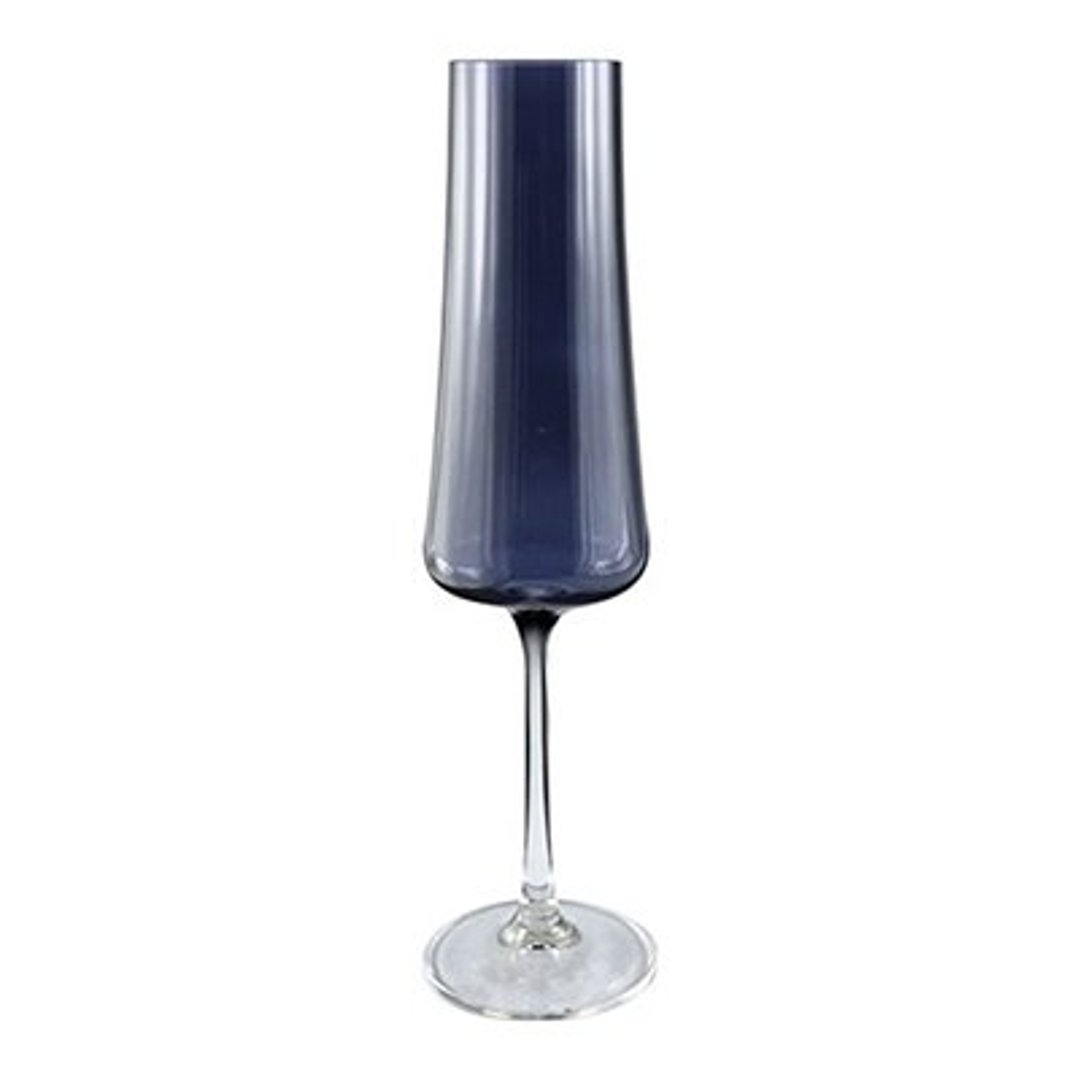 Imagem ilustrativa para Jogo de 6 taças para champanhe em cristal ecológico 210ml A26,5cm azul noturno