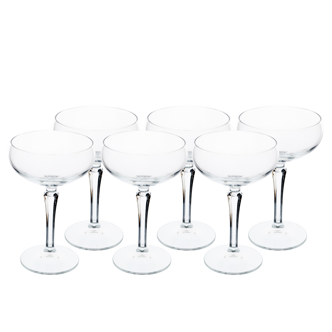 Imagem ilustrativa para Jogo de 6 taças para champanhe vintage em vidro 220ml A15cm